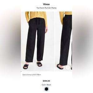 Black linen women’s Vince pants size small